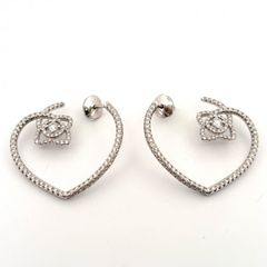デビアス De Beers ピアス K18WG アンシャンテ ロータス ダイヤモンド 