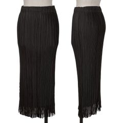新品タグ付き pleats please フリンジ ウエストゴム スカート 黒