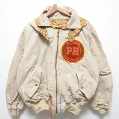 良品 PINK HOUSE ピンクハウス フード付き バックロゴプリント ジップ ブルゾン ジャケット ベージュ レディース 古着 中古 USED