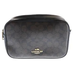 COACH (コーチ) シグネチャーロゴ レザーショルダーバッグ ブラック/ブラウン F68168