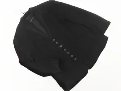 HIROKO KOSHINO ヒロココシノ ウール100% 刺繍 ノーカラー ジャケット size13/黒 ◇■ レディース