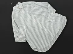 新品 nano universe ナノユニバース ストライプ バッククロス オーバー シャツ sizeI/白ｘ緑 ◇■ レディース