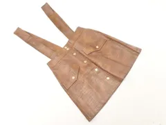 ZARA ザラ フェイクレザー 型押し ジャンパー スカート sizeM/茶 ◇■ レディース