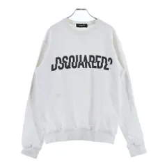 DSQUARED2 (ディースクエアード) フロントロゴプリント クルーネック長袖スウェットトレーナー ホワイト S74GU0331 S25030