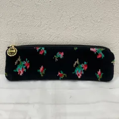 9408　FEILER　フェイラー　リアローズ　ペンケース　ペンポーチ　筆箱　文房具　レディース　シュニール織り　ブラック　黒　花柄　フラワー　きれいめ　シンプル　上品