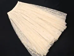 CLASSICAL ELF クラシカルエルフ チュール ドット プリーツ マキシ スカート sizeL/アイボリー ■■ レディース