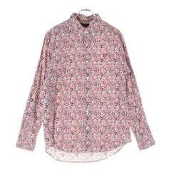 FRED PERRY (フレッドペリー) 月桂樹ロゴ 総柄長袖シャツ レッド F4301