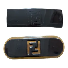  FENDI フェンディ FFロゴ バレッタ 2点セット ブラック ヘアアクセサリー【RE360】