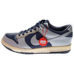 NIKE (ナイキ) ×ATMOS DUNK LOW JP QS ×アトモス ダンク ローカットスニーカー ミスマッチ ネイビー/グレー US9/27cm AA4414-401