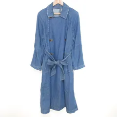美品 Theory luxe セオリーリュクス CELLULAR DENIM DANIELA デニム ベルト付き トレンチコート 38 インディゴブルー レディース 古着 中古 USED