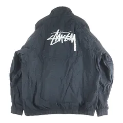 STUSSY (ステューシー) ×NIKE WIND RUNNER JACKET Off Noir ウィンドランナー オフノワール ロゴプリント ハーフジップアノラックナイロンジャケット ブラック
