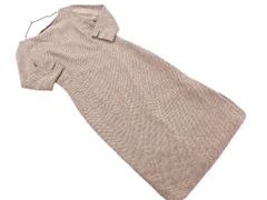 UNTITLED アンタイトル シルク混 ウール混 総柄 Aライン ワンピース size9/ブラウンxライトベージュ ◇■ レディース