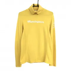マンシングウェア 長袖ハイネックシャツ イエロー×白  レディース L ゴルフウェア Munsingwear