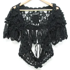 美品 KEITA MARUYAMA ケイタマルヤマ かぎ針編み 花モチーフボレロ ブラック レディース 古着 中古 USED