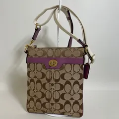 2602-53｜美品｜コーチ シグネチャー ショルダーバッグ パープル