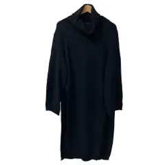 美品 LIMI feu リミフゥ オフタートル サイドスリット 長袖 ニットチュニック ワンピース サイズS ブラック レディース 古着 中古 USED