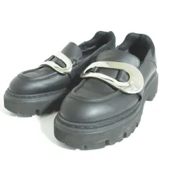 良品 N21 ヌメロヴェントゥーノ ボリュームソール バックル ローファー スリッポン シューズ 大きいサイズ 39 26cm ブラック レディース 古着 中古 USED