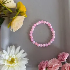 ハンドメイドビーズブレスレット／ピンク×ラベンダー／13cm／キッズ・レディース