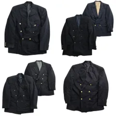 古着卸 まとめ売り 紺ブレザー ダブルブレスト テーラード ジャケット 6枚セット (メンズ 40 /42 ) フォーマル 金ボタン 中古 古着 ND7639