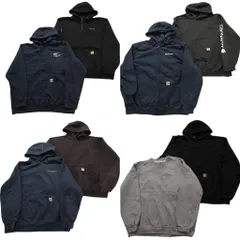 古着卸 まとめ売り カーハート CARHARTT スウェット 8枚セット (メンズ 2XL ) ハーフジップ フーディー 前V 中古 古着 ND8476