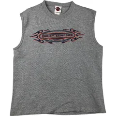 古着 00年代 ハーレーダビッドソン Harley-Davidson ノースリーブ ファイヤーパターン モーターサイクル バイクTシャツ USA製/eaa613484