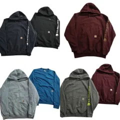 古着卸 まとめ売り カーハート CARHARTT スウェット 7枚セット (メンズ L ) 袖プリント フーディー ワンポイント 中古 古着 ND8486