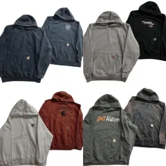 古着卸 まとめ売り カーハート CARHARTT スウェット 8枚セット (メンズ XL ) タイダイ柄 フーディー カレッジ風 英文字 中古 古着 ND8484
