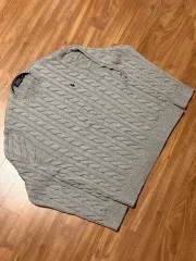 ポロ ラルフローレン ケーブルニット コットン セーター - グレー