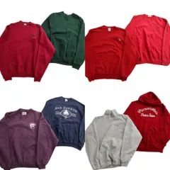 古着卸 まとめ売り USA製 スウェット 8枚セット (メンズ XL ) LEE 前V ワンポイント フーディー スタンドカラー 中古 古着 ND8577