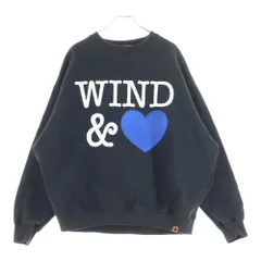WIND AND SEA (ウィンダンシー) CREWNECK SWEATSHIRT HEART フロントハートプリント クルーネック長袖スウェットトレーナー ブラック WDS-O-HTSP-25-Q2-CS-03