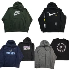 古着卸 まとめ売り ナイキ NIKE スウェット 6枚セット (メンズ 2XL /3XL ) フルジップ フーディー スウォッシュロゴ 中古 古着 ND8607