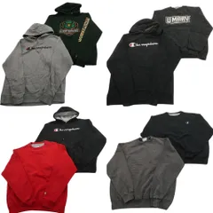 古着卸 まとめ売り チャンピオン Champion スウェット 8枚セット (メンズ L ) ワンポイント カレッジ風 袖プリント フーディー 中古 ND8634
