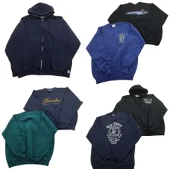 古着卸 まとめ売り オールドスウェット 7枚セット (メンズ XL ) ラッセル フルーツオブザルーム フルジップ ラグラン 中古 古着 ND8622