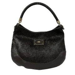 Anya Hindmarch(アニヤハインドマーチ) ハンドバッグ - ダークブラウン 編み込み レザー