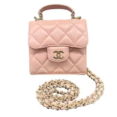 CHANEL 美品 シャネル マトラッセ チェーンクラッチ 2way ハンドバッグ チェーンショルダーバッグ AP2682 新型シリアル ラムスキン レザー バニティ ゴールド金具 ピンク ポシェット ABランク 中古 鑑定済 シャネルバッグ【1/28価格改定