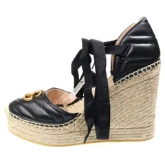 GUCCI (グッチ) GGマーモント ウェッジソールサンダル ヒール ブラック 573023 レディース