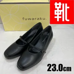 M-811■kutsu.com公式■fuwaraku　スクエアトゥ(ベーシックパンプス)幅広 4E 防水 ストラップ＜3.5cmヒール＞　FR-1108　ブラック　23.0cm