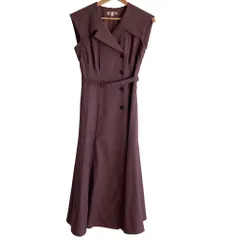 美品 23AW Apuweiser-riche アプワイザーリッシェ ビッグカラートレンチワンピース  2 パープル レディース 古着 中古 USED