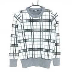 【超美品】タイトリスト セーター 白×グレー チェック ウール100% ニット レディース S ゴルフウェア TITLEIST