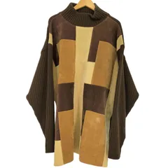 ユーズドフルギ USED古着 KOMAN SPORT パネルパターン スエード切替 モックネックニット メンズ import：L 