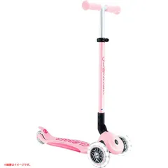 E1936◆未使用 グロッバー 3輪キックスクーター プリモ/フォールダブル/プラス・ライト パステルピンク×フューシャ 4段階高さ調整 光るLEDタイヤ 折り畳み 工具不要 乗用玩具 キッズ 子供 WLGB4397102