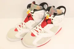 【中古】 NIKE メンズスニーカー 26.5cm AIR JORDAN 6 GS NEUTRAL GREY HARE NIKE 26.5cm 白 ホワイト ライトグレー 赤 レッド ロゴ CT8529-062