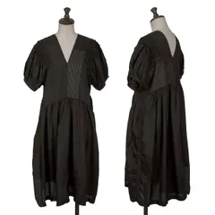 トリココムデギャルソンtricot COMME des GARCONS 染色ステッチ異素材切替チュニック  黒シルバーM