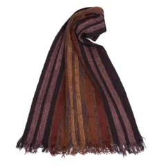 ミッソーニMISSONI ストライプフリンジストール 茶他