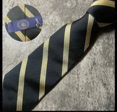 J.PRESS  ブラック イエロー ストライプ シルク ネクタイ[MSE216]