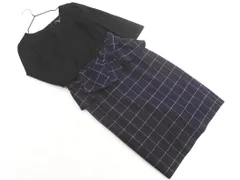 JUSGLITTY ジャスグリッティー ウインドウペン ドッキング ワンピース size1/黒ｘ紺 ■◇ レディースのサムネイル