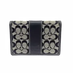 COACH コーチ 名刺入れ カードケース  シグネチャー/キャンバス×レザー    ブラック レディース / 240001187445