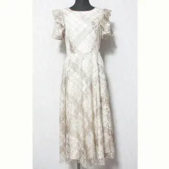 未使用 23SS WILLSELECTION ウィルセレクション レース チェックフリルワンピース サイズM ベージュ レディース 古着 中古 USED