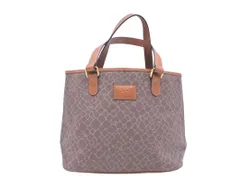 NINA RICCI ニナリッチ レザー 総柄 ハンド バッグ ブラウンｘグレージュ ■■ レディース