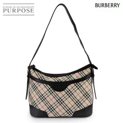 バーバリー BURBERRY ノバチェック ワンショルダー バッグ キャンバス レザー ベージュ ブラック Shoulder Bag 90312060